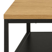 Gila Coffee Table with Open Shelf – Oak & Black – image 6