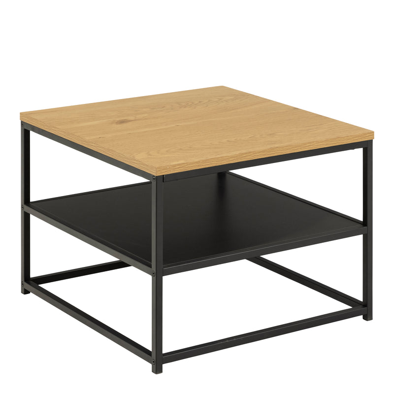 Gila Square Coffee Table with Open Shelf in Oak & Black – image 1