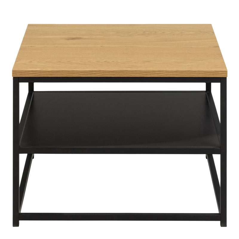 Gila Square Coffee Table with Open Shelf in Oak & Black – image 2
