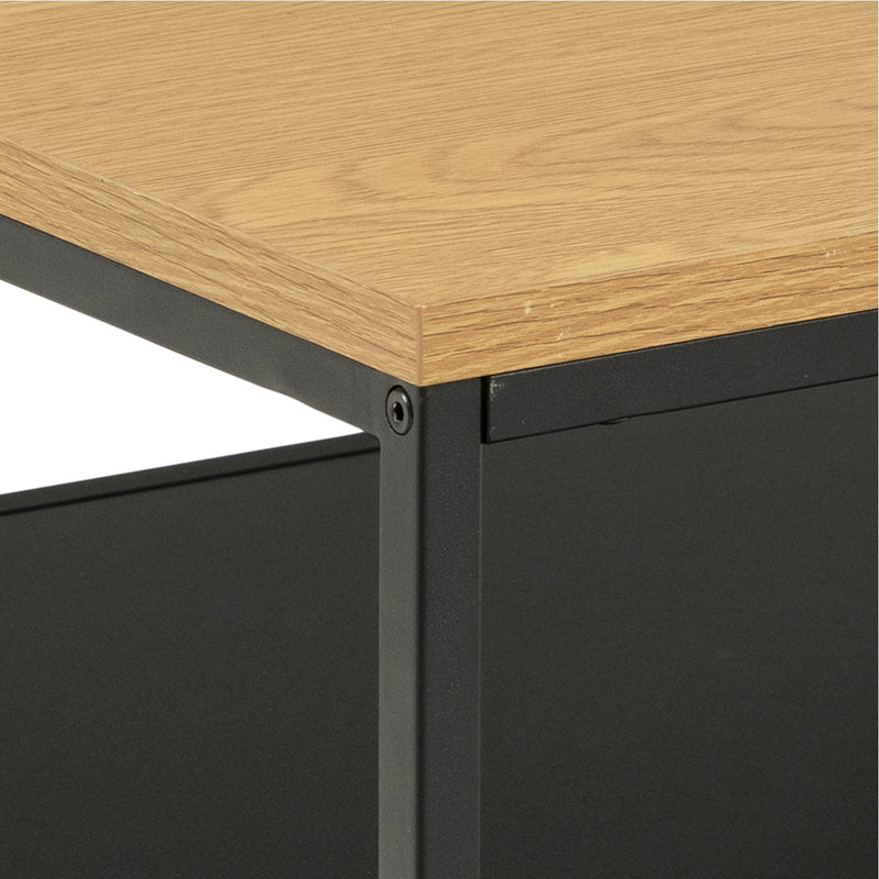 Gila Square Coffee Table with Open Shelf in Oak & Black – image 5