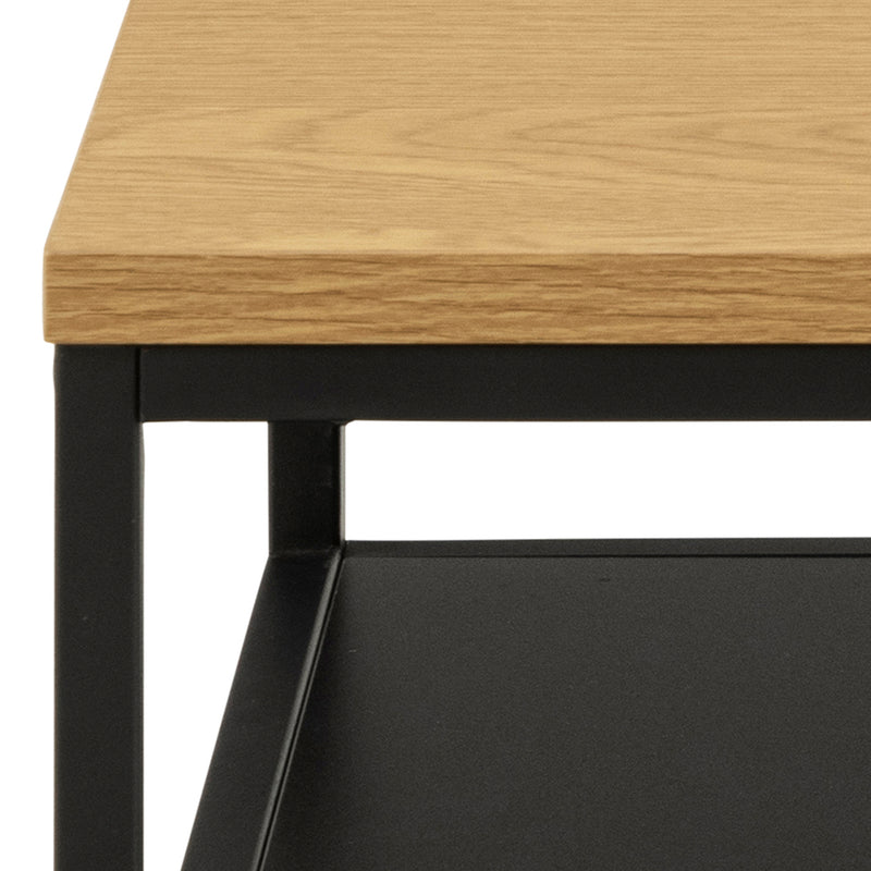 Gila Square Coffee Table with Open Shelf in Oak & Black – image 6