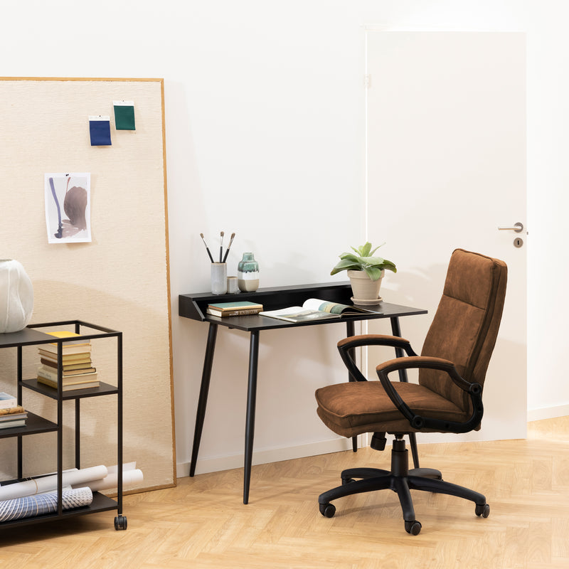 Brad Swivel Desk Chair with Armrest – Brown – image 4