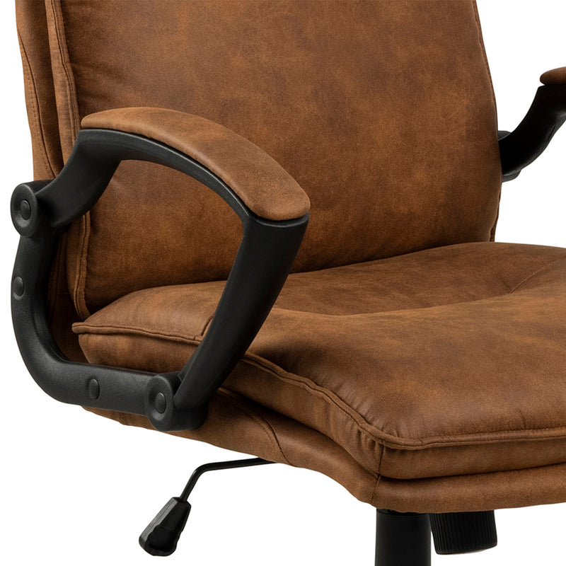 Brad Swivel Desk Chair with Armrest – Brown – image 7
