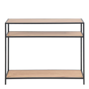 Seaford Console Table with 2 Shelves – Black & Oak – image 2