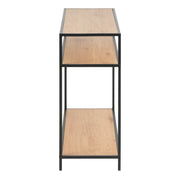 Seaford Console Table with 2 Shelves – Black & Oak – image 3