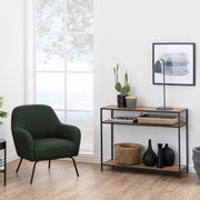 Seaford Console Table with 2 Shelves – Black & Oak – image 4