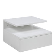 Ashlan Bedside Table with 1 Drawer – White – image 1