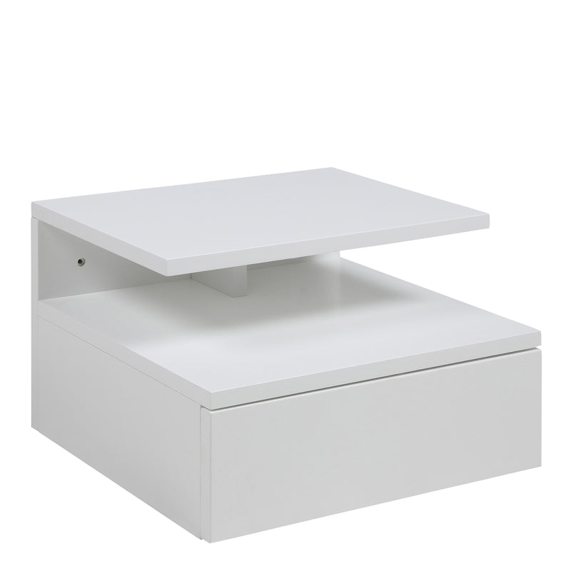 Ashlan Bedside Table with 1 Drawer – White – image 1