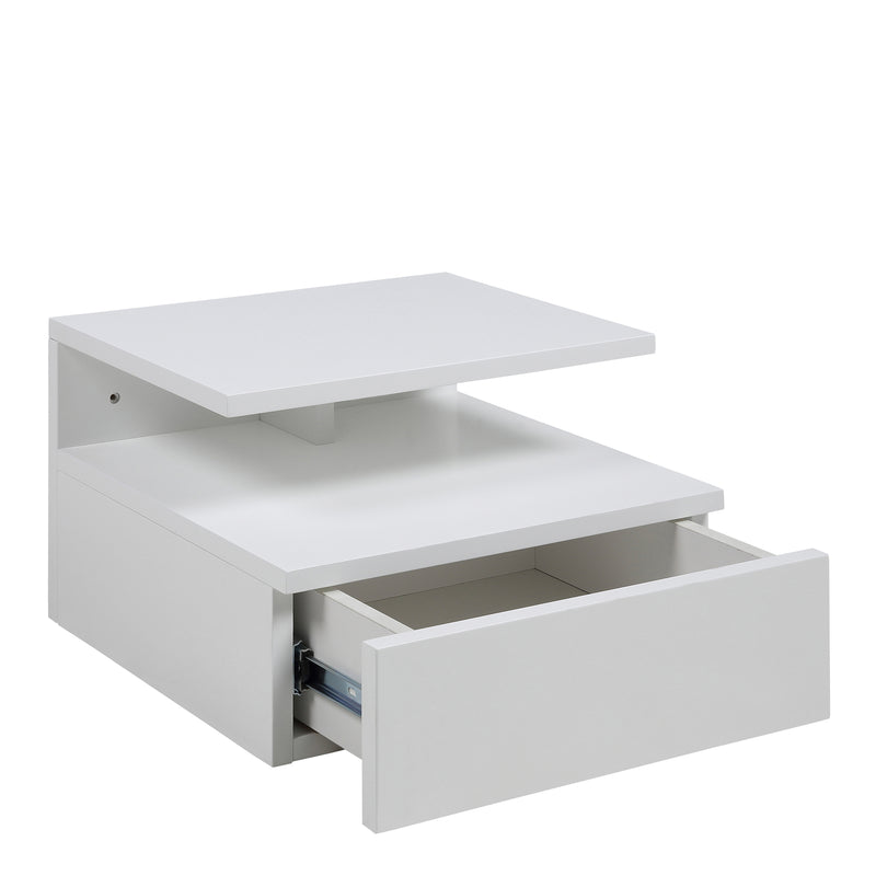 Ashlan Bedside Table with 1 Drawer – White – image 2