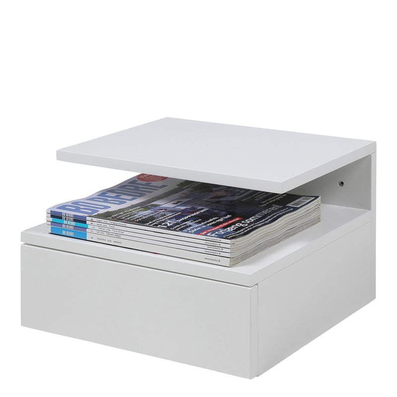 Ashlan Bedside Table with 1 Drawer – White – image 3