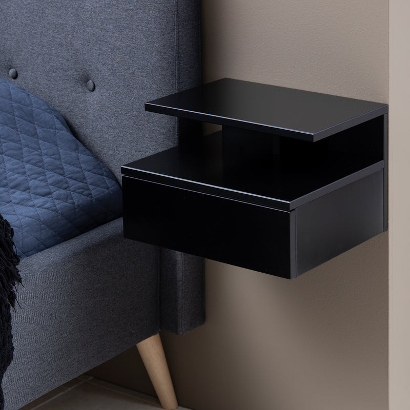Ashlan Bedside Table with 1 Drawer – Black – image 6