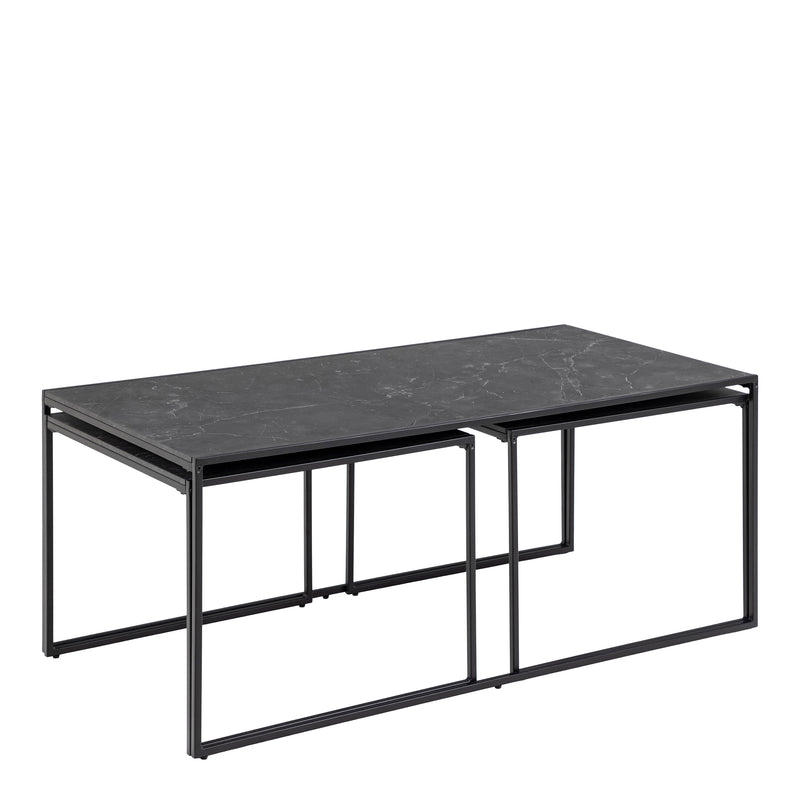 Infinity Square/Coffee Table Setin Matt Black Set of 3 – image 1