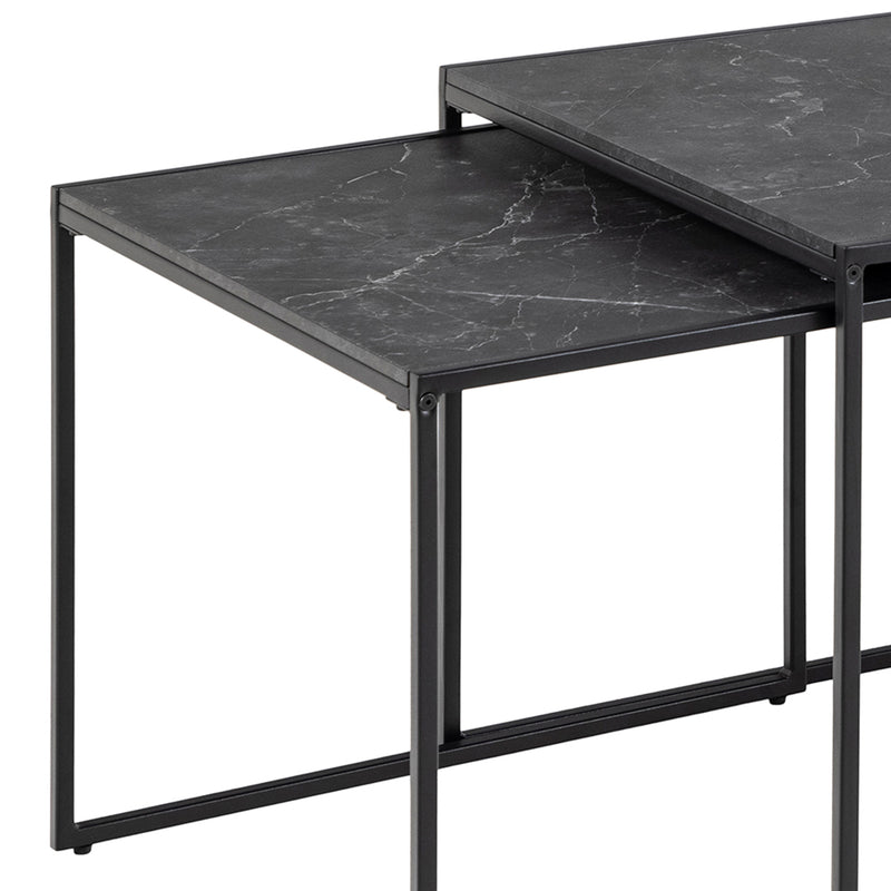 Infinity Square/Coffee Table Setin Matt Black Set of 3 – image 10