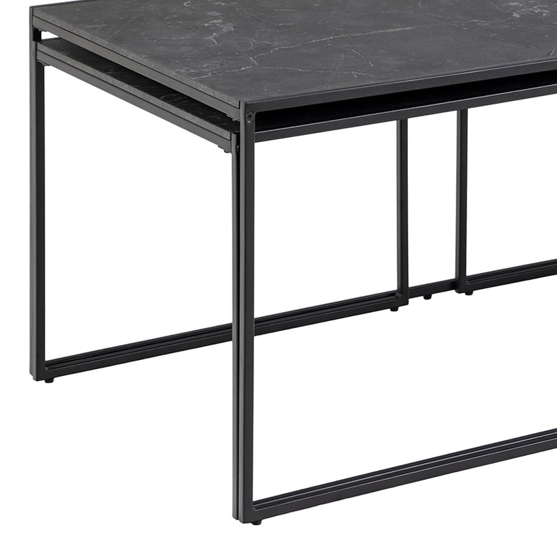 Infinity Square/Coffee Table Setin Matt Black Set of 3 – image 11