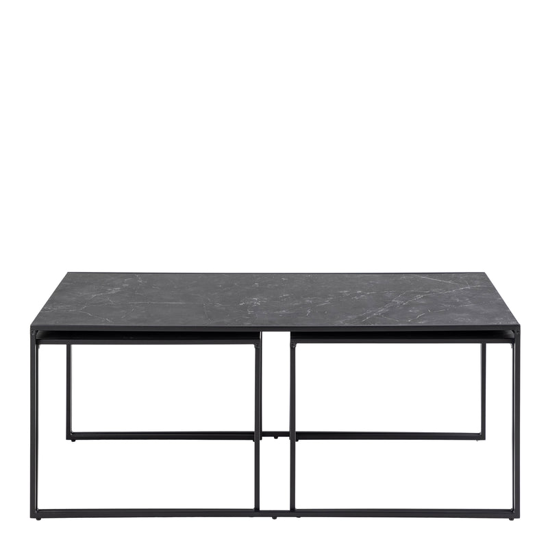 Infinity Square/Coffee Table Setin Matt Black Set of 3 – image 2