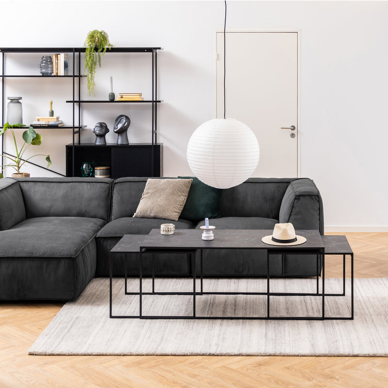Infinity Square/Coffee Table Setin Matt Black Set of 3 – image 4