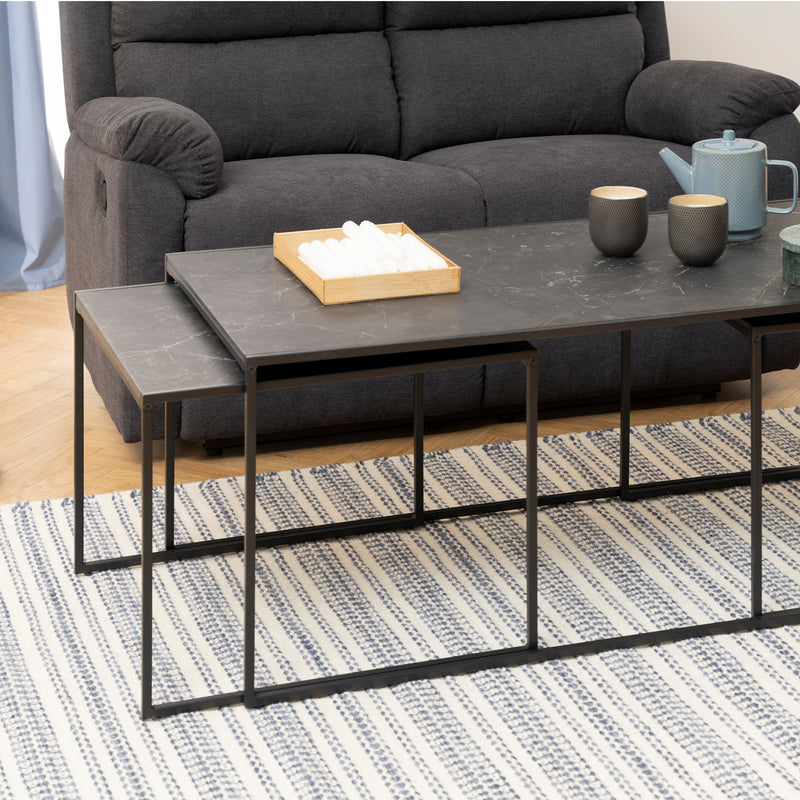 Infinity Square/Coffee Table Setin Matt Black Set of 3 – image 7