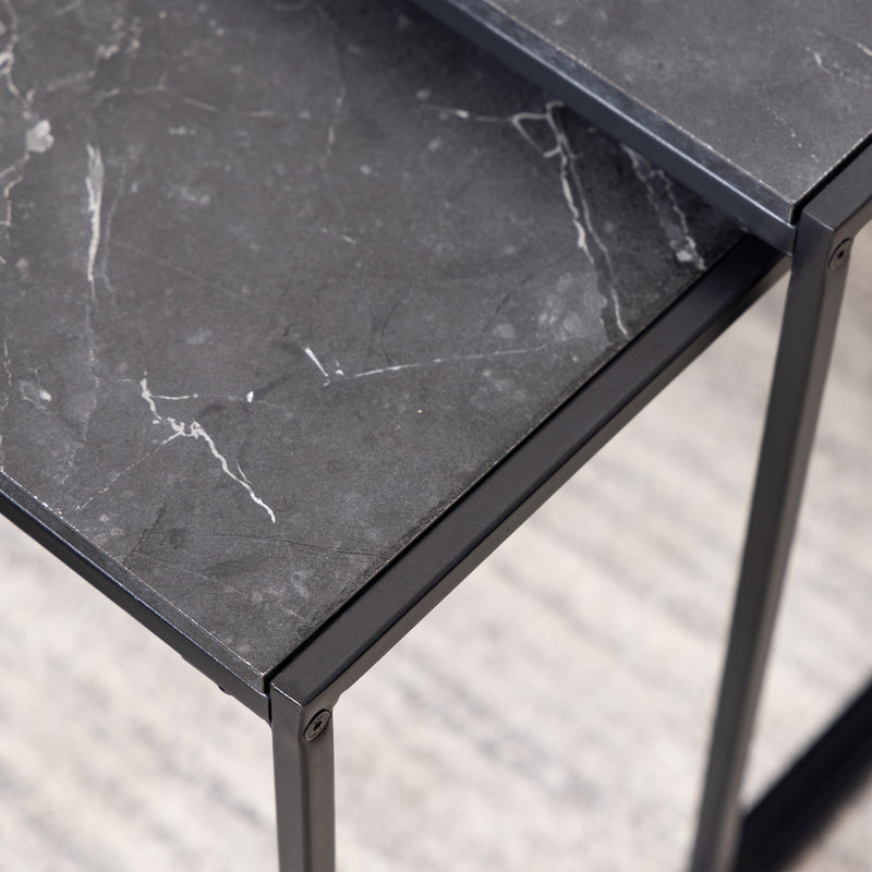 Infinity Square/Coffee Table Setin Matt Black Set of 3 – image 8