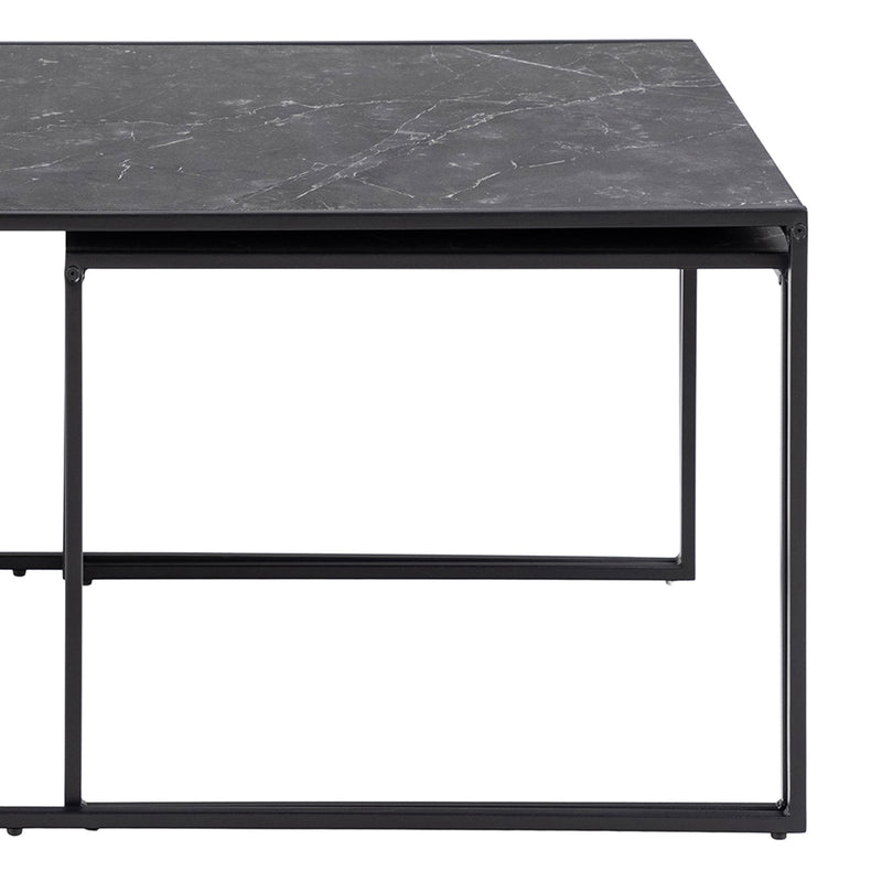 Infinity Square/Coffee Table Setin Matt Black Set of 3 – image 9
