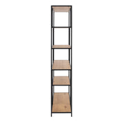 Seaford Bookcase with 5 Shelves in Black and Oak – image 3