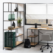 Seaford Bookcase with 5 Shelves in Black and Oak – image 4