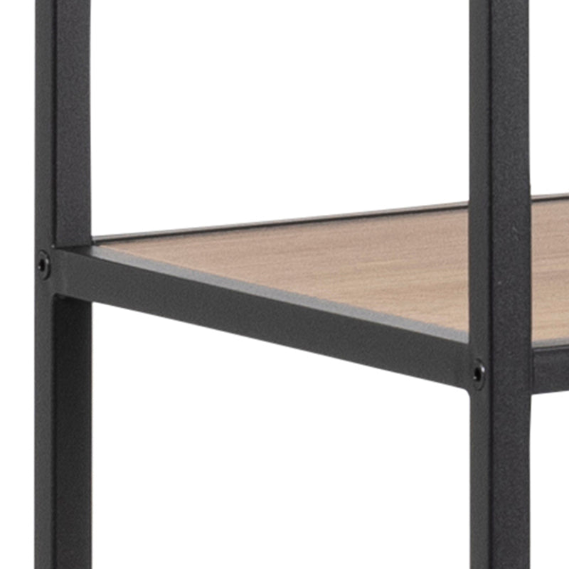 Seaford Bookcase with 5 Shelves in Black and Oak – image 5