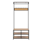 Seaford Clothes Rack with 3 Shelves in Black and Oak – image 2