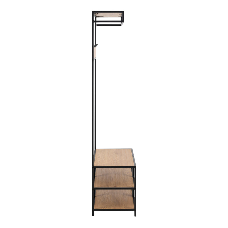 Seaford Clothes Rack with 3 Shelves in Black and Oak – image 3