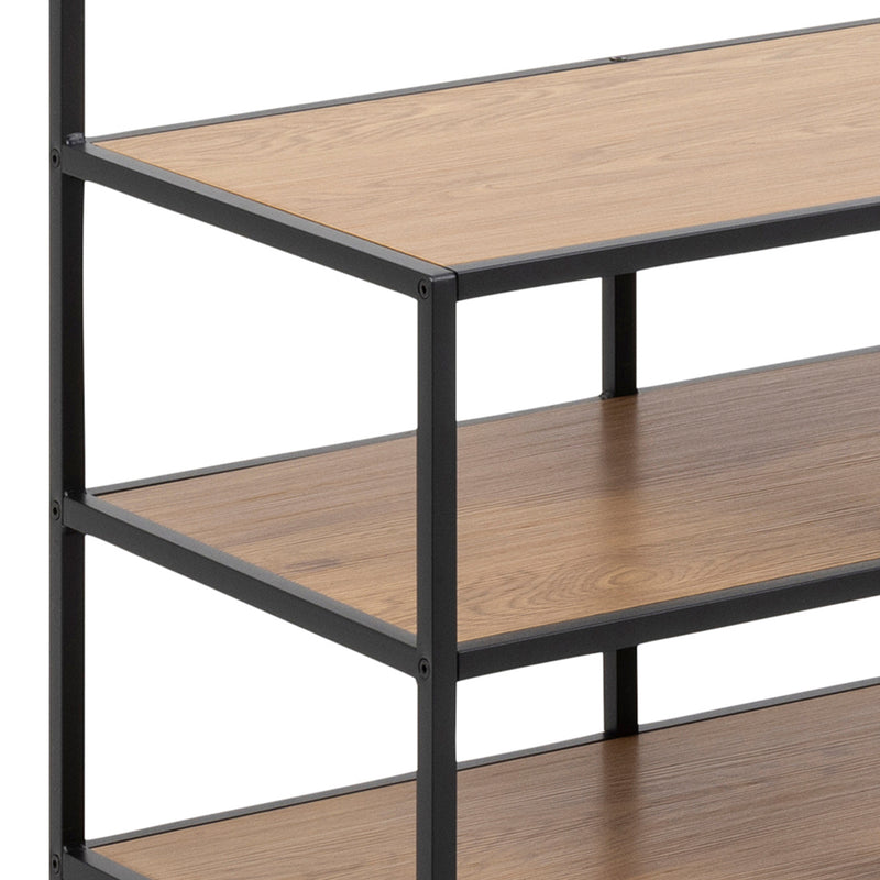 Seaford Clothes Rack with 3 Shelves in Black and Oak – image 7
