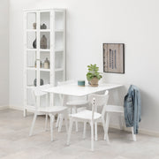 Roxby Square Dining Table in White Included 4 Roxby Dining Chair in White – image 1