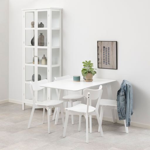 Roxby Square Dining Table in White Included 4 Roxby Dining Chair in White – image 1