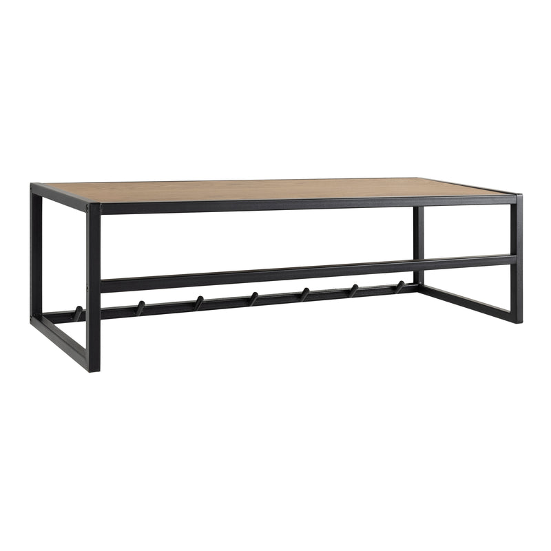 Seaford Black Metal Coat Rack with Oak Top – image 1