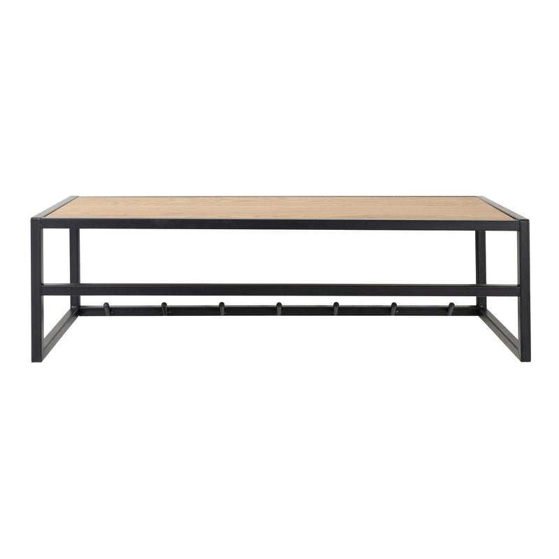 Seaford Black Metal Coat Rack with Oak Top – image 2