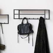 Seaford Black Metal Coat Rack with Oak Top – image 5