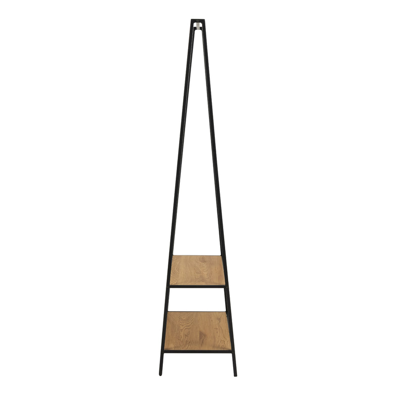 Seaford Black Metal Clothes Rack with 2 Oak Shelves – image 3