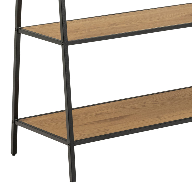 Seaford Black Metal Clothes Rack with 2 Oak Shelves – image 8