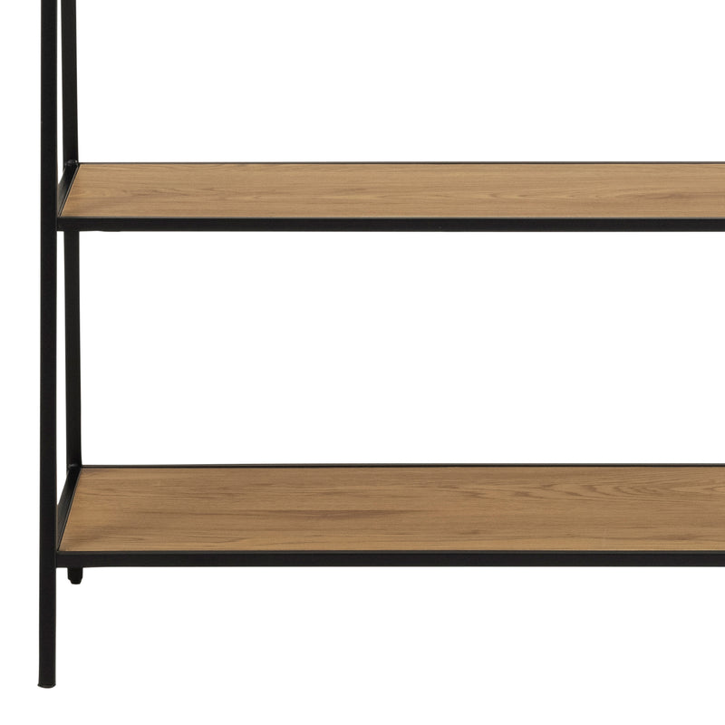 Seaford Black Metal Clothes Rack with 2 Oak Shelves – image 9