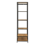 Seaford Black Metal Clothes Rack with 5 Oak Shelves – image 3