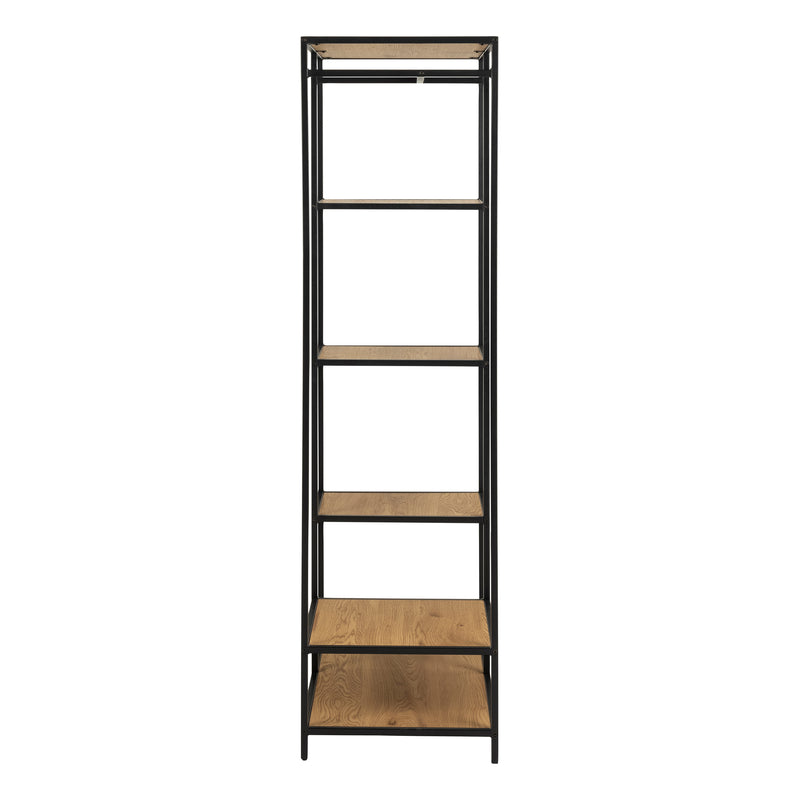 Seaford Black Metal Clothes Rack with 5 Oak Shelves – image 3
