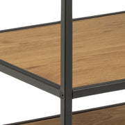 Seaford Black Metal Clothes Rack with 5 Oak Shelves – image 6