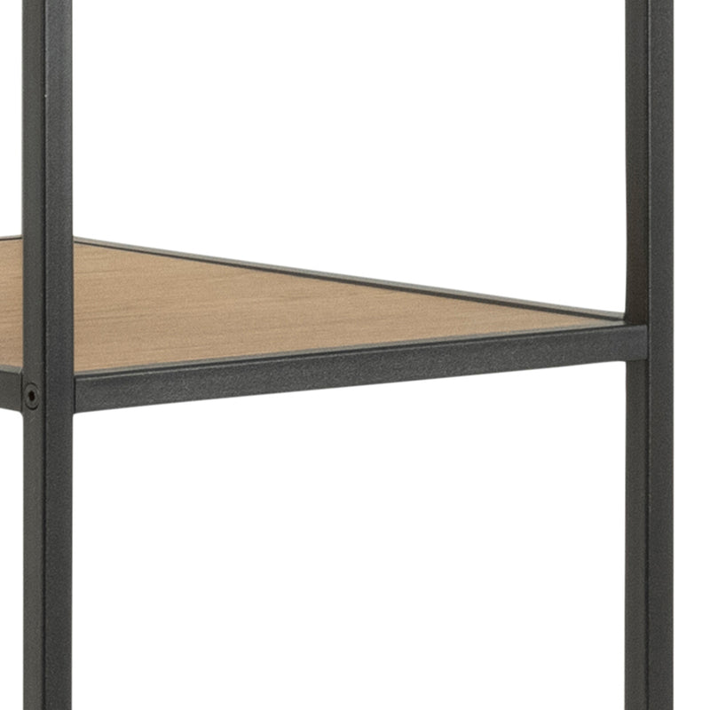 Seaford Black Metal Clothes Rack with 5 Oak Shelves – image 7