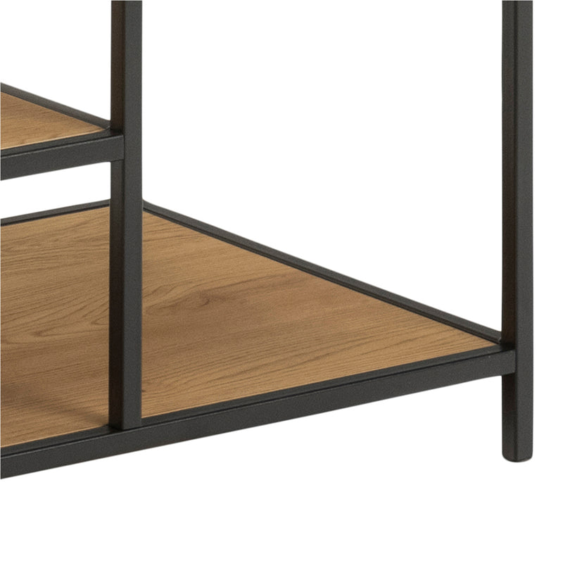 Seaford Black Metal Clothes Rack with 5 Oak Shelves – image 8