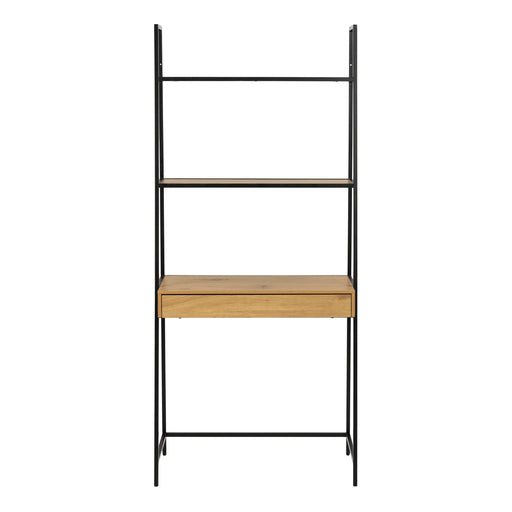 Seaford Bookcase with 1 Drawer in Black and Oak – image 2