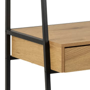 Seaford Bookcase with 1 Drawer in Black and Oak – image 8