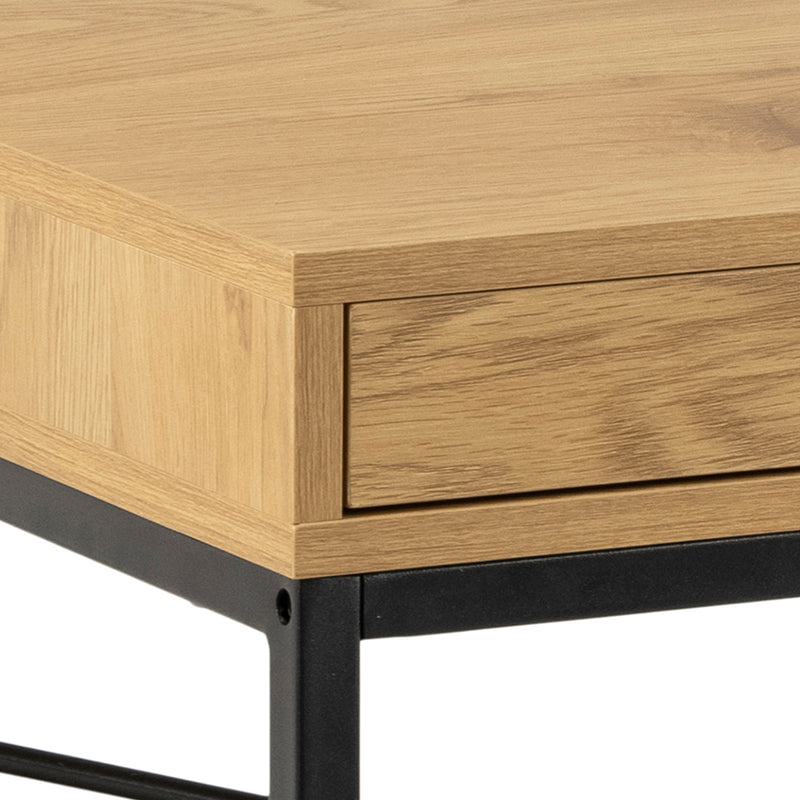 Seaford Office Desk with 1 Drawer in Black and Oak – image 8