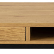 Seaford Office Desk with 1 Drawer in Black and Oak – image 9