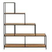 Seaford Bookcase with 4 Shelves – Black & Oak – image 2
