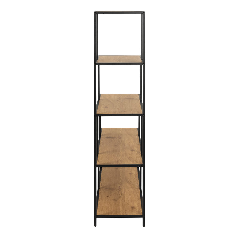 Seaford Bookcase with 4 Shelves – Black & Oak – image 3
