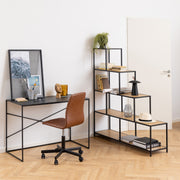 Seaford Bookcase with 4 Shelves – Black & Oak – image 4