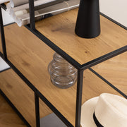 Seaford Bookcase with 4 Shelves – Black & Oak – image 5